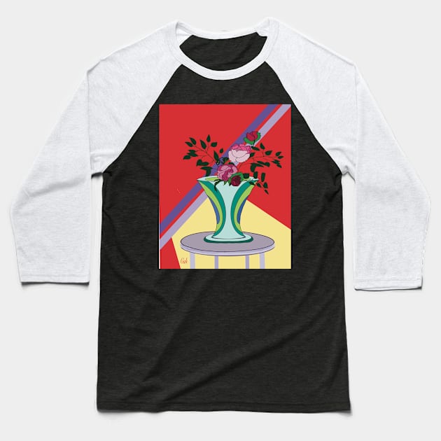 Simple Roses Baseball T-Shirt by CATiltedArt